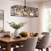 NG Lighting Kremasto Fotistiko Rag Xeiropoiito Metalliko Skouria Trifoto E27 70x70cm 2027080